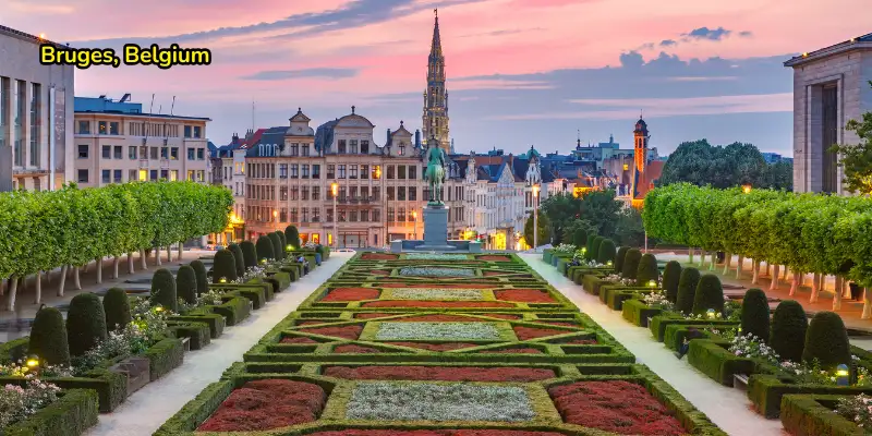 Romantic view in bruges